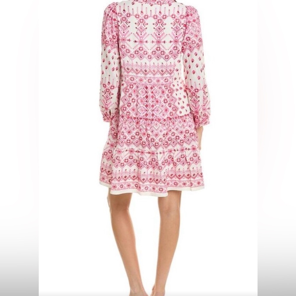 Hale Bob Women’s Embroidered Boho V Neck Long Sleeve Tunic Dress - Picture 4 of 15